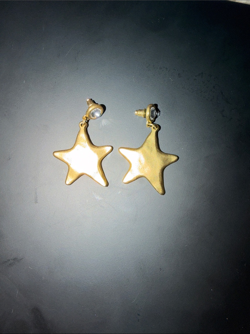 Star Shine Gold Drop Earrings - Picture 3 of 3
